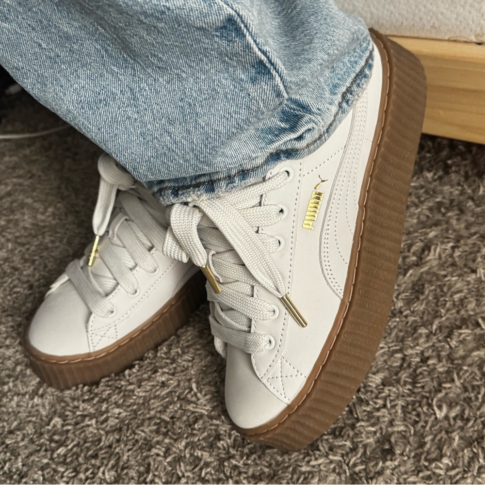 Fenty X Puma Cream Creepers with Gum Sole